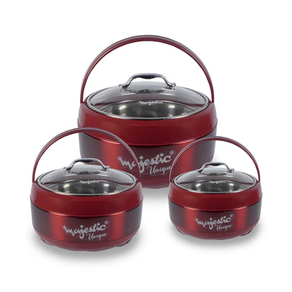 Majestic Unique 3 Pieces Hotpot Set – 1L, 2L & 4L Insulated Food Warmer | Premium Quality |