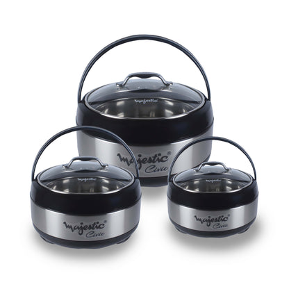 Majestic Unique 3 Pieces Hotpot Set – 1L, 2L & 4L Insulated Food Warmer | Premium Quality |