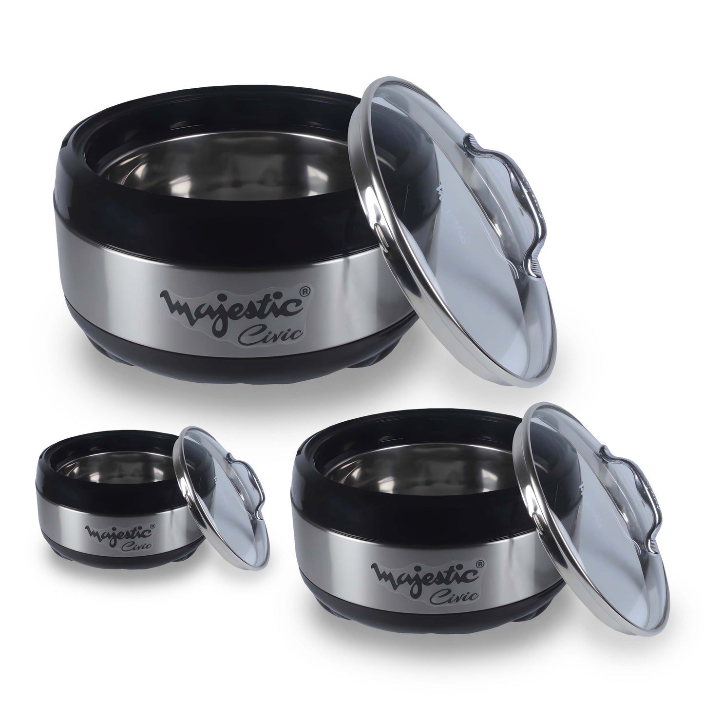 Majestic Unique 3 Pieces Hotpot Set – 1L, 2L & 4L Insulated Food Warmer | Premium Quality |