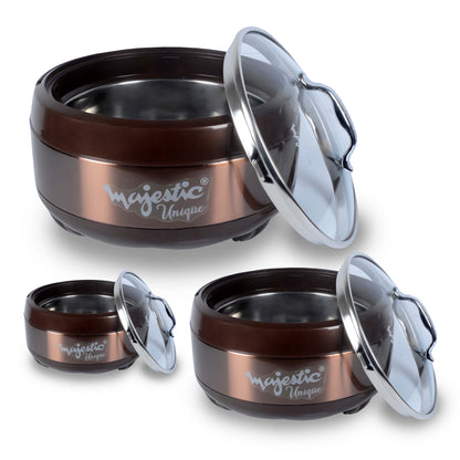 Majestic Unique 3 Pieces Hotpot Set – 1L, 2L & 4L Insulated Food Warmer | Premium Quality |