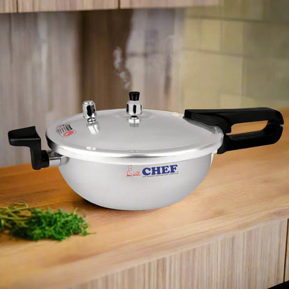 CHEF Aluminum Pressure Cooker Karahi 3 In 1 - 9 Liter