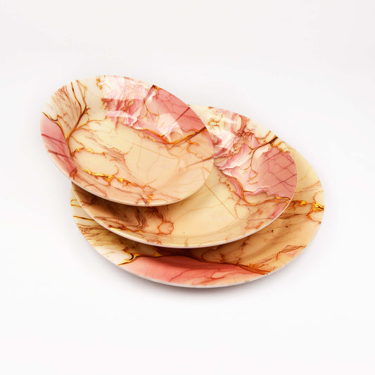 Majestic Melamine 6 pieces plate set DOUBLE GLAZE SET Made of BPA-free break resistant melamine