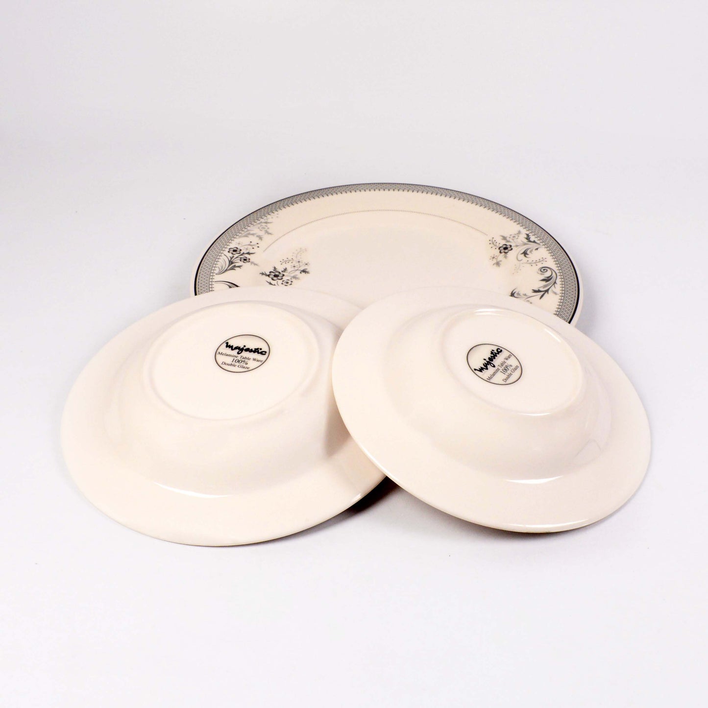 Pack Of 6Pcs Plates MAJESTIC Melamine Double Glazed Premium Quality Plates HEAVY WEIGHT