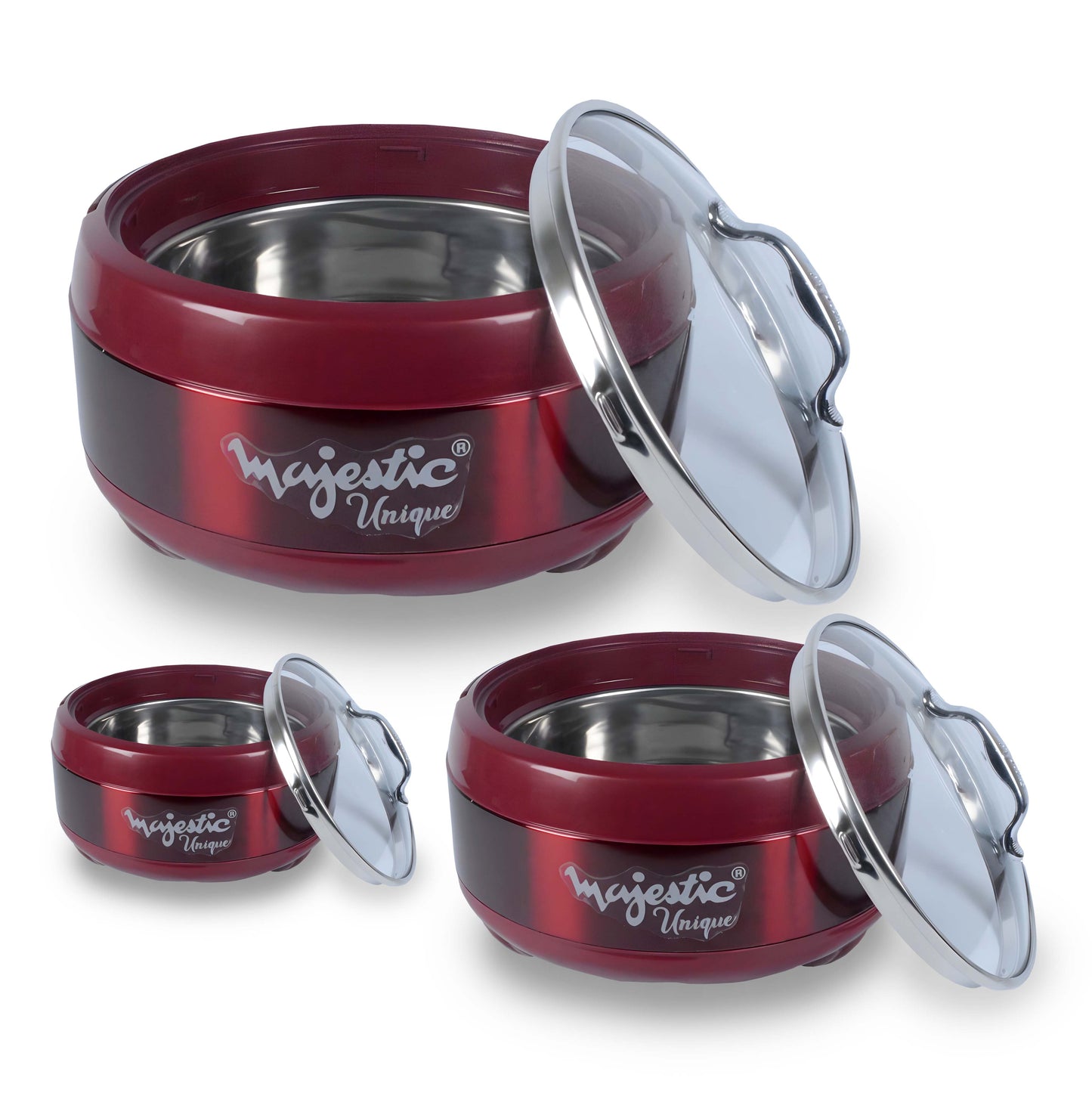 Majestic Unique 3 Pieces Hotpot Set – 1L, 2L & 4L Insulated Food Warmer | Premium Quality |