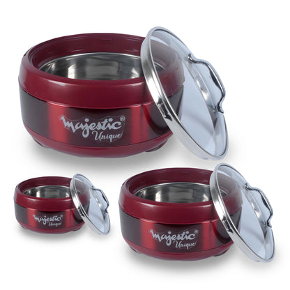 Majestic Unique 3 Pieces Hotpot Set – 1L, 2L & 4L Insulated Food Warmer | Premium Quality |