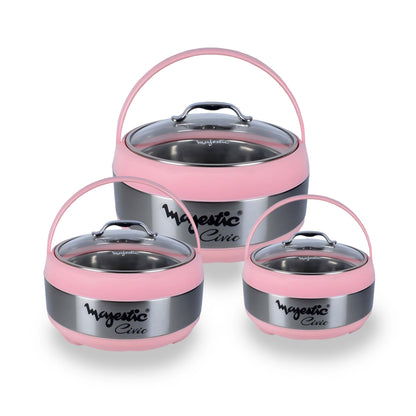 Majestic Unique 3 Pieces Hotpot Set – 1L, 2L & 4L Insulated Food Warmer | Premium Quality |