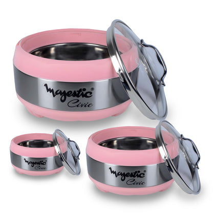 Majestic Unique 3 Pieces Hotpot Set – 1L, 2L & 4L Insulated Food Warmer | Premium Quality |